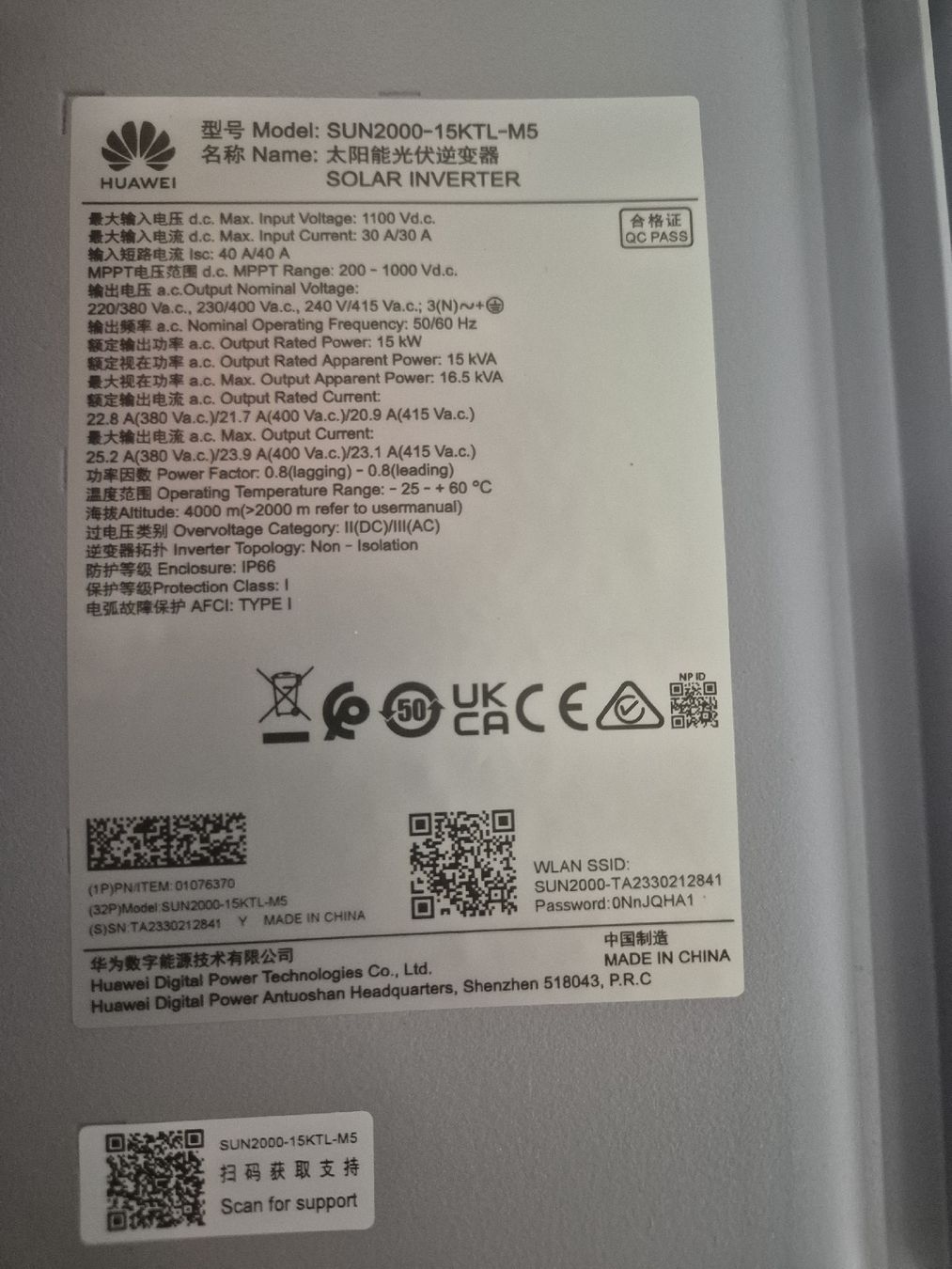 Huawei Inverter: Wechselrichter Huawei Sunn 2000 15KTL M5 – Usato da Eschenbach SG venduto da Mazol 1